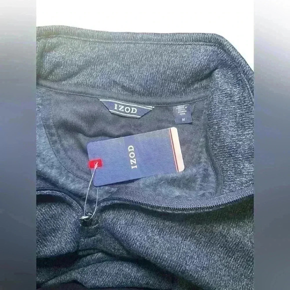 Izod Men’s Blue Quarter Zip Pullover Sweater Size Medium NWT - Picture 4 of 5